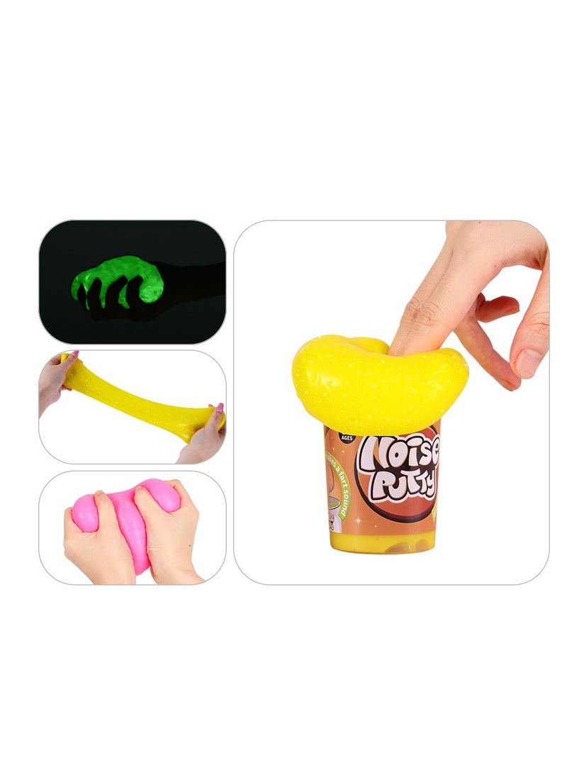 Cutie Cute Noise Putty 3 Set Tray Variety Pack Glow in The Dark Putty Glitter Putty Original Noise Putty Slime Fidget Toy Stress Toy Party Favor Toys for Kids  - Image 3