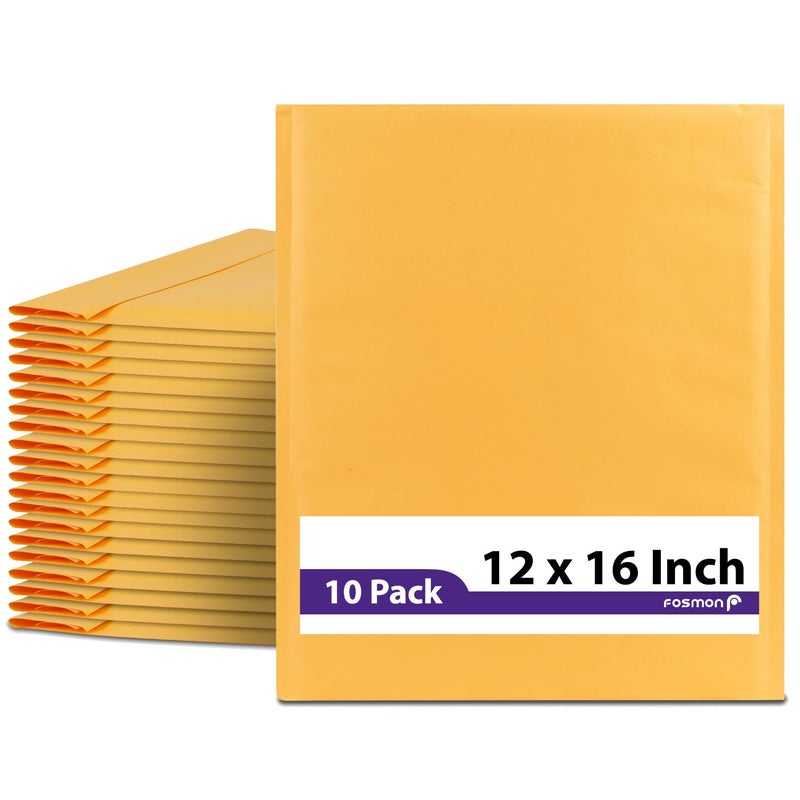 Fosmon 12x1610 Pack 6 Kraft Bubble Mailer Padded Shipping Envelopes for Book Magazine Documents - Image 2