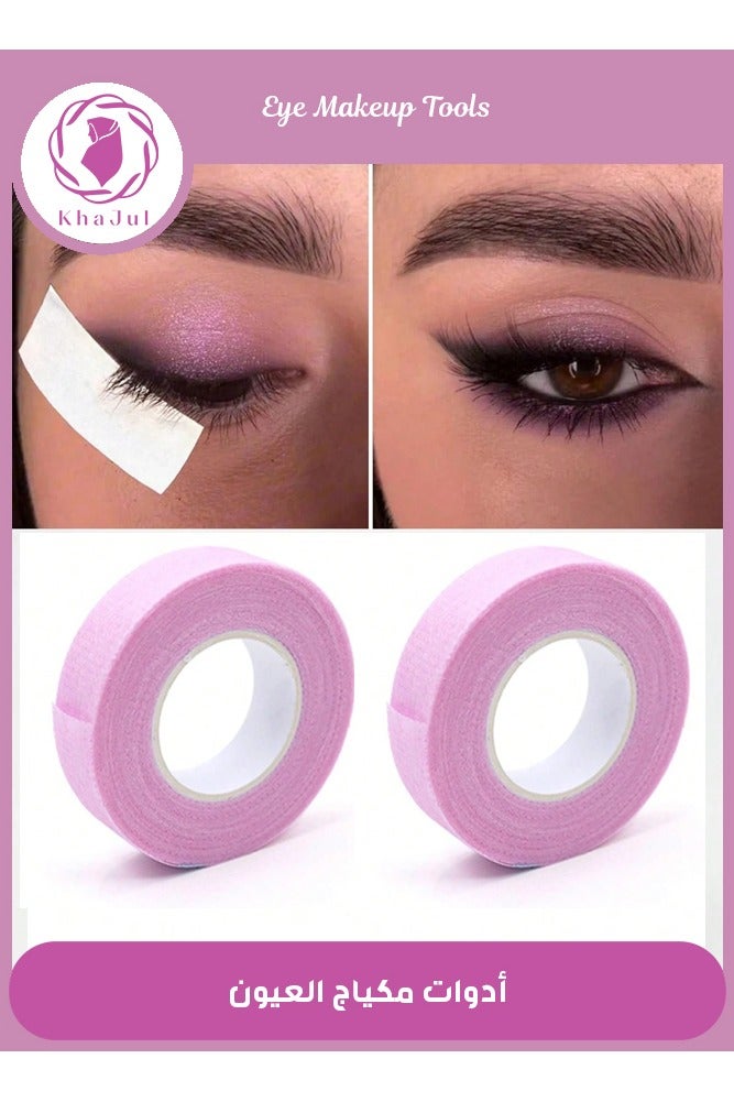KHAJUL 2 Rolls Eyelash Extensions Tape, Eye Tape for Lash Extension Breathable Micropore Fabric Tape for Eyelash Extension Supplies (9m/10 Yards) - Image 1