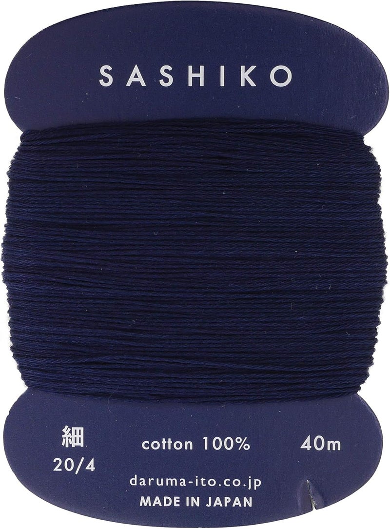 Daruma Sashiko Thread Thinner Weight 40m Col. 216 -Dark Navy- Japanese Embroidery & Quilting by Yokota - Image 1