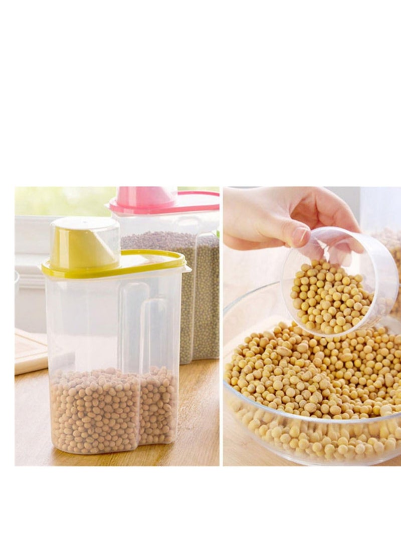 3 pieces of legume container with air-tight lid, used as a measuring cup (multi-colored)
