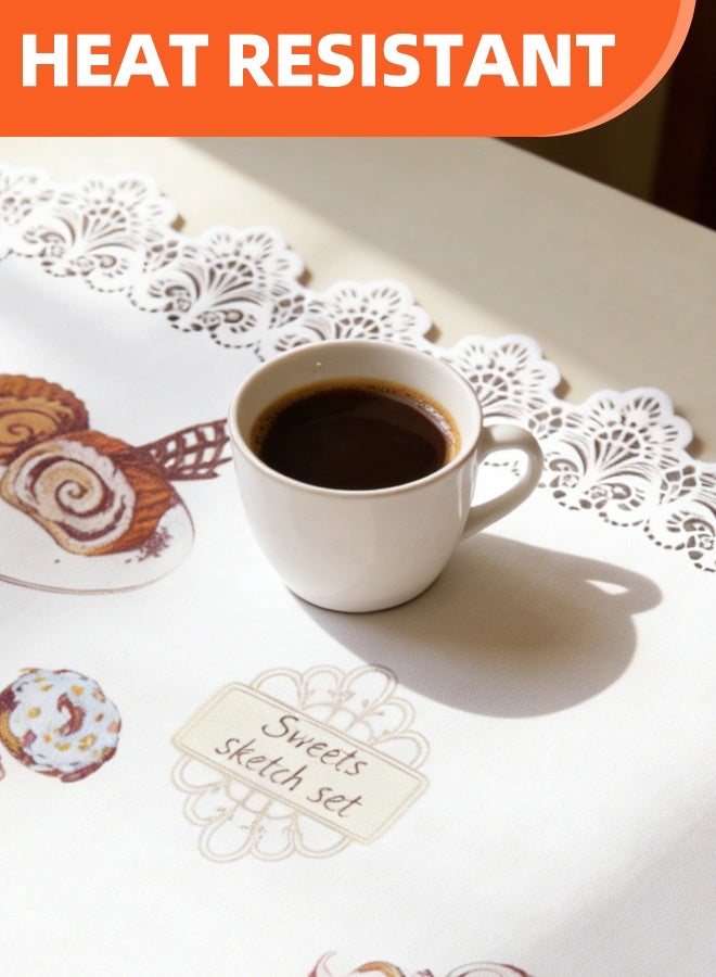 careX Two patterns 6 pieces lace trimmed pvc placemats 30*45 suitable for decorating dining tables washable - Image 3