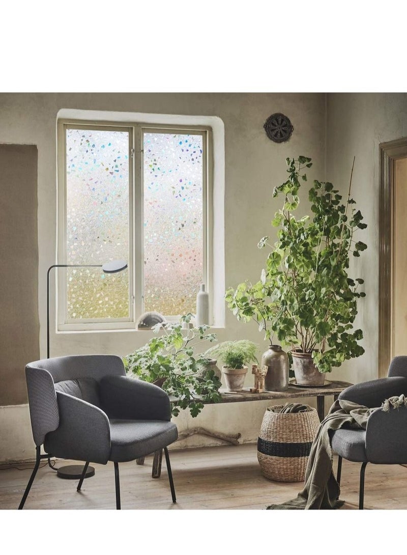 كابتن تيك Window Privacy Film, 3D Decorative Colored Windows Hidden UV Non-adhesive Electrostatic Stained Glass Window Decals Static Adhesion Gravel Design DIY Cuttable Home Decoration (45x200 cm) - Image 3
