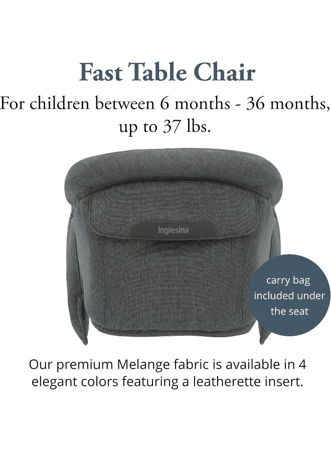 Inglesina Fast Table Chair - Award-Winning Baby High Chair for Eating  Dining - Compact Portable  Foldable - Leaves No Scratches - For Babies 6-36 Months  1-3 Year Old Toddler - (Charcoal Gray MÃ©lange) - Image 2