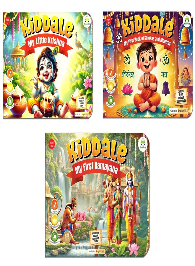 Kiddale Musical Epic Books Set of 3: Ramayana, Krishna, Shlokas & Mantras - Interactive, Sound Books| Best Gift for 3-8 Years - Image 2