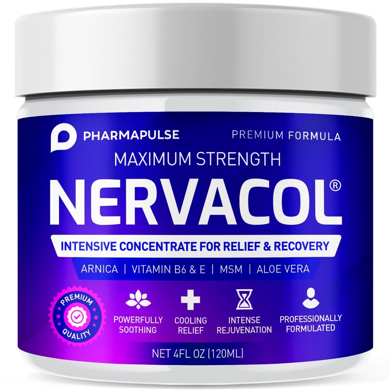 Pharmapulse Neuropathy Nerve Therapy & Relief Cream - Maximum Strength Relief Cream for Foot, Hands, Legs, Toes Includes Alpha Lipoic Acid, Arnica, Vitamin B6, Aloe Vera, MSM - Effective Soothing 4oz - Image 1