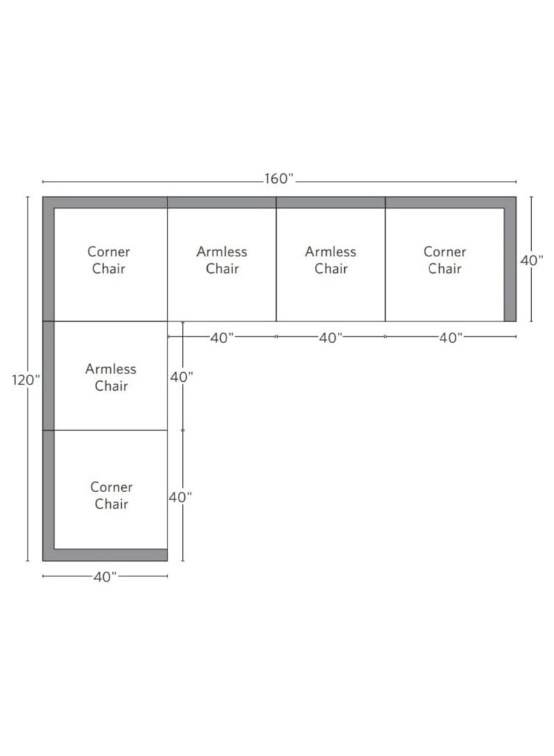 Karnak Baker 6 Seater Polyester Sofa Modern Design Sectional Sofa For Living Room Color – White - Image 2