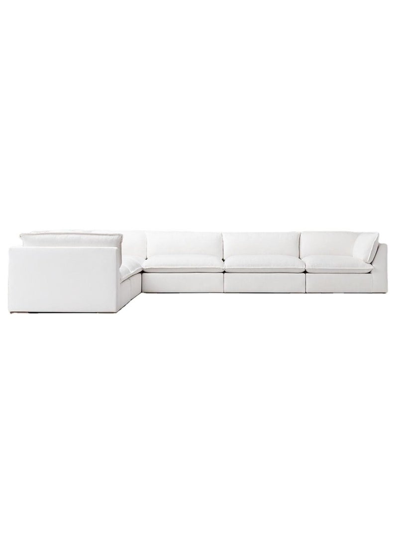 Karnak Baker 6 Seater Polyester Sofa Modern Design Sectional Sofa For Living Room Color – White - Image 5