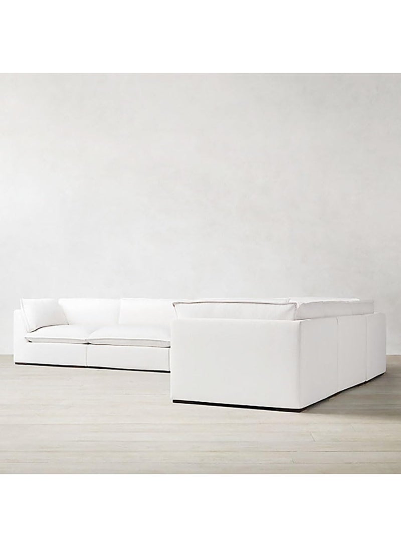 Karnak Baker 6 Seater Polyester Sofa Modern Design Sectional Sofa For Living Room Color – White - Image 4