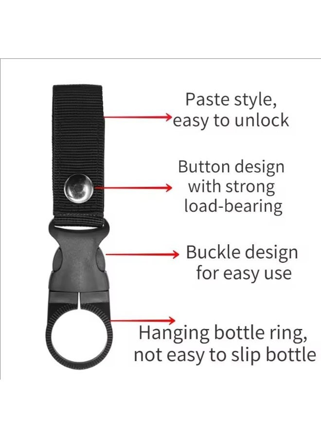 1 Piece Water Bottle Holder with Carabiner, 140mm Nylon Webbing Strap, Buckle Design, Black - Image 4