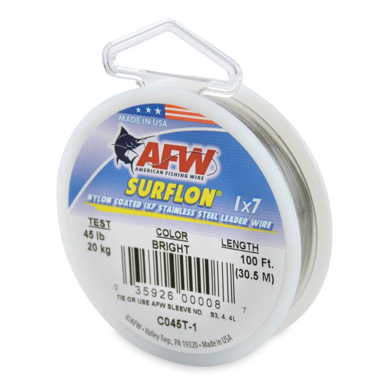 AFW American Fishing Wire Surflon Nylon Coated 1x7 Stainless Steel Wire Leader Wire Fishing Leader Line for Saltwater 10lb Up To 250lb Test in Bright Black Camo in 30ft 100ft 300ft 1000ft Lengths - Image 2