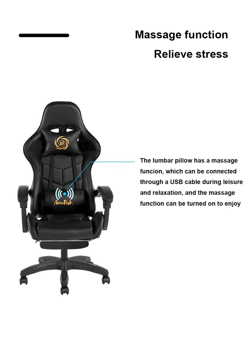 AnneFish Video Gaming Chair High Back Racing Ergonomic Computer With Neck and Lumbar Support Massage  Swivel Desk Office Chair Retractable Footrest for Gamers - Image 3