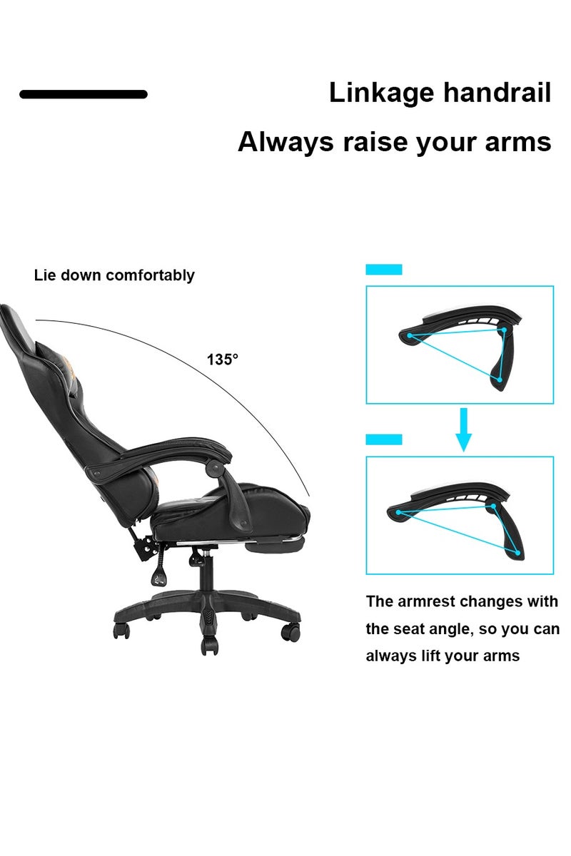 AnneFish Video Gaming Chair High Back Racing Ergonomic Computer With Neck and Lumbar Support Massage  Swivel Desk Office Chair Retractable Footrest for Gamers - Image 5