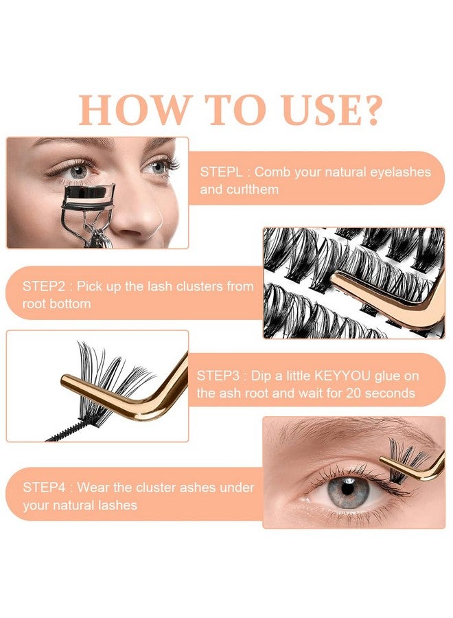 ماي كرييت ® 480 قطعة من مجموعات الرموش التي يمكنك صنعها بنفسك، مجموعات الرموش 916 مم مختلطة على شكل حرف D، مجموعات رموش فردية، وصلات رموش صناعية من Wispy، شريط رفيع وناعم - Image 4