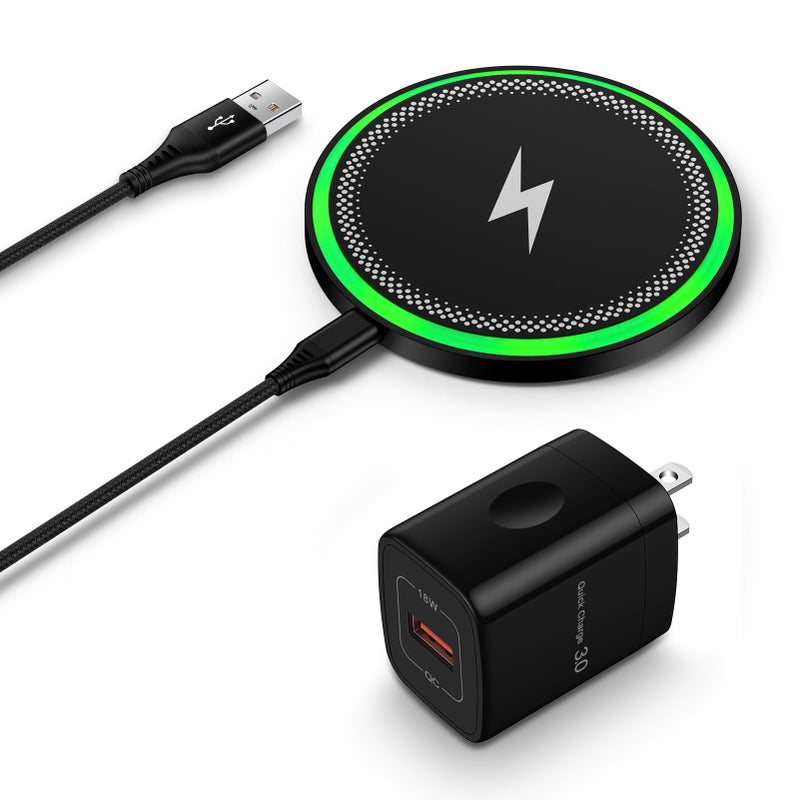Pukiou For Samsung Wireless Charger Fast Charging Pad for Galaxy S26S25 UltraS24 PlusS24 FES24UltraS23S22S2115W Wireless Phone Charger Android Charging Station Mat for Google Pixel 9 8A with Adapter - Image 2