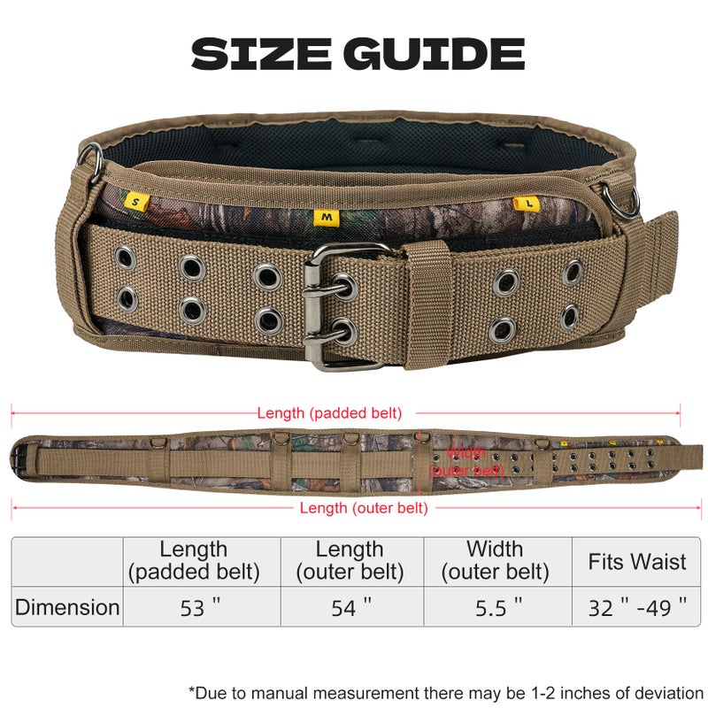 MELOTOUGH Camo Tool Belt with Suspenders Camouflage Tool Bag Supenders Framers Comb Apron Tool Belt Construction Tool Pouch Suspenders Heavy Duty Carpenter Suspension Rig for Electrician - Image 3