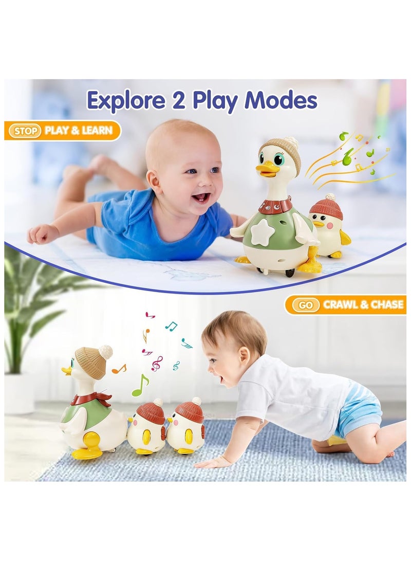 HOLA Musical Dancing Duck Toy Set with Mama and Babys Tummy Time Toys, Crawling and Interaction Modes , Girl Boy Baby Gifts Stocking Stuffers Baby Toys, - Image 2