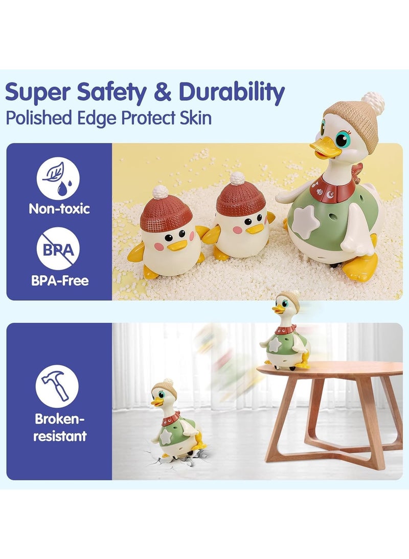 HOLA Musical Dancing Duck Toy Set with Mama and Babys Tummy Time Toys, Crawling and Interaction Modes , Girl Boy Baby Gifts Stocking Stuffers Baby Toys, - Image 3