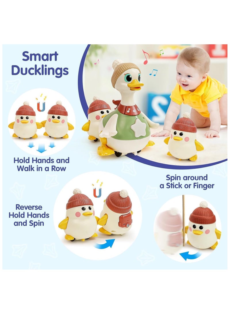 HOLA Musical Dancing Duck Toy Set with Mama and Babys Tummy Time Toys, Crawling and Interaction Modes , Girl Boy Baby Gifts Stocking Stuffers Baby Toys, - Image 5