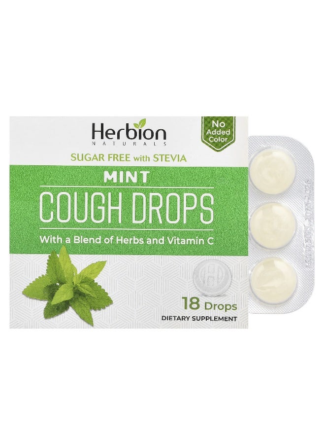 Herbion Naturals Herbion Naturals, Cough Drops, Sugar Free, Mint, 18 Drops  - Image 1