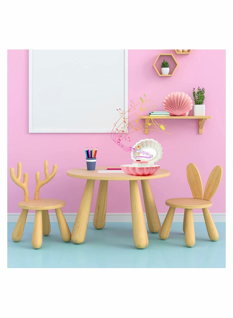 Captaintech Shell Ballerina Musical Box Pink Wind Up Musical Boxes for Girl Birthday Gift Classic Retro Melody Trinket Jewelry Box With Mirror - Image 5