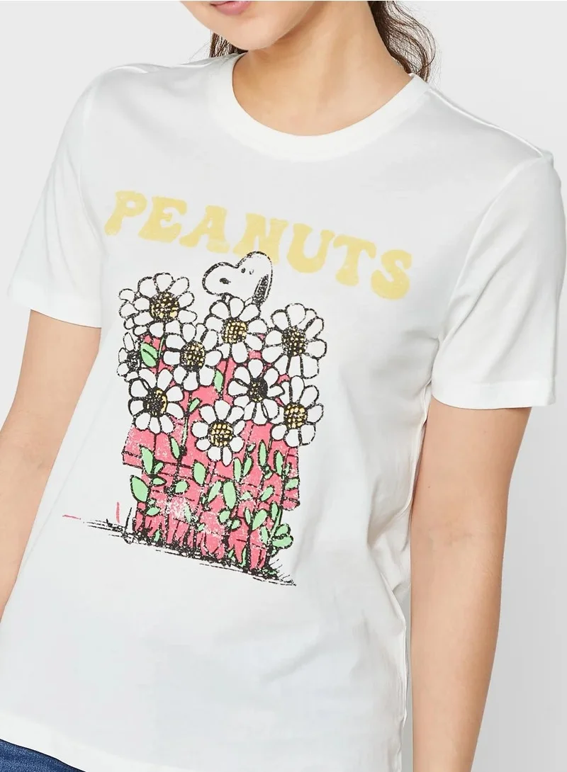 ONLY Crew Neck Graphic T-Shirt