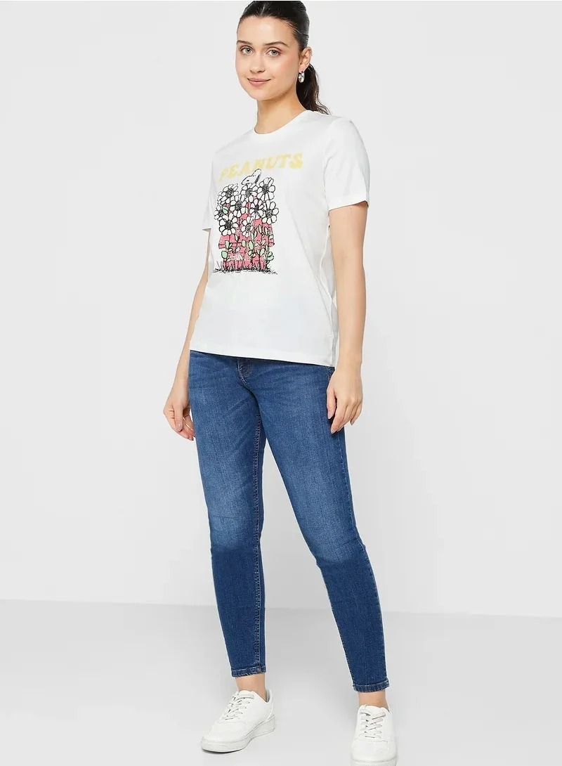 ONLY Crew Neck Graphic T-Shirt