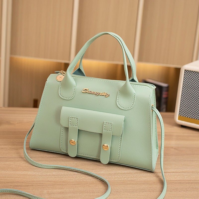 Fashionable Minimalist Small Square Crossbody Bag for Women, PU Leather, Trendy Solid Color