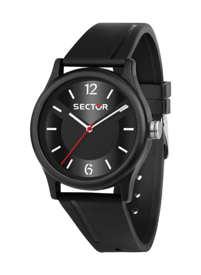 Sector Men's Black Round Analog Dial with Black Silicone Band Watch - 41mm - R3251203002 - Image 1
