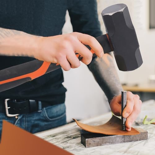 GENHAKON 2 Packs 4lb Sledgehammer with 13 Inch long Fiberglass Handle, Drilling/Crack Hammer, No-Slip Rubber Grip, and Forged Steel Construction,(4-Pound Sledge), by GENHAKON - Image 5