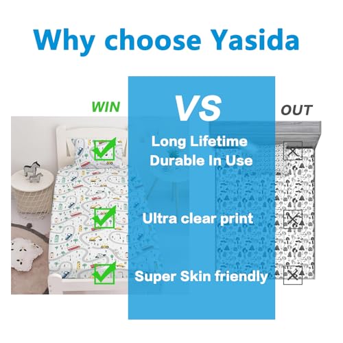 Yasida Car Sheet Sets for Kids Cute Cartoon Truck Bed Queen Size Fitted Sheets Boys 3D Plants Print Bedding Set Soft Microfiber Bedroom Decor(3pc) - Image 3