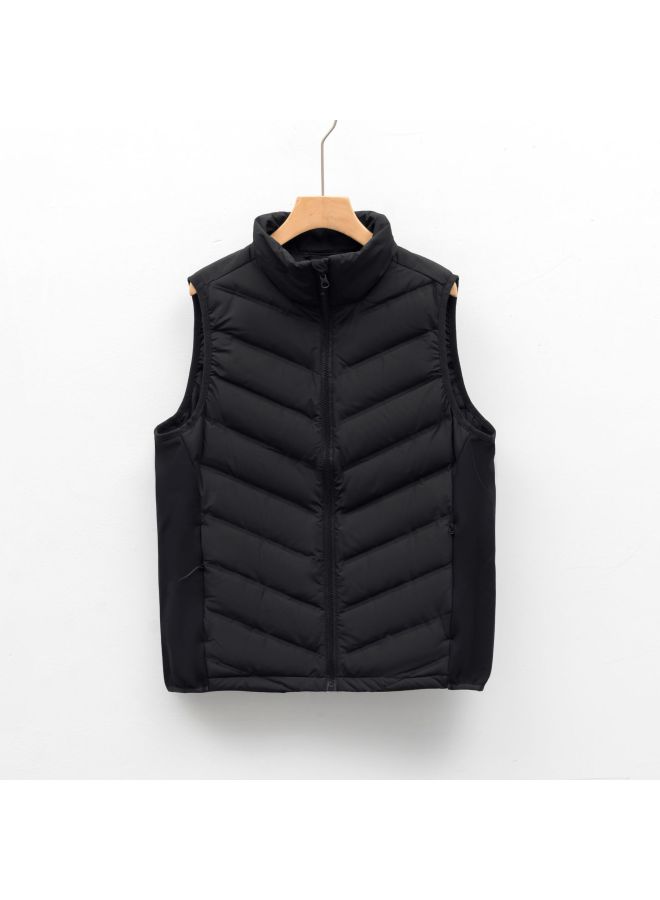 Down New National Standard Men's And Women's Down Vest Stand Collar Waistcoat Men's Down Jacket Sleeveless Casual Autumn Winter Style - Image 1