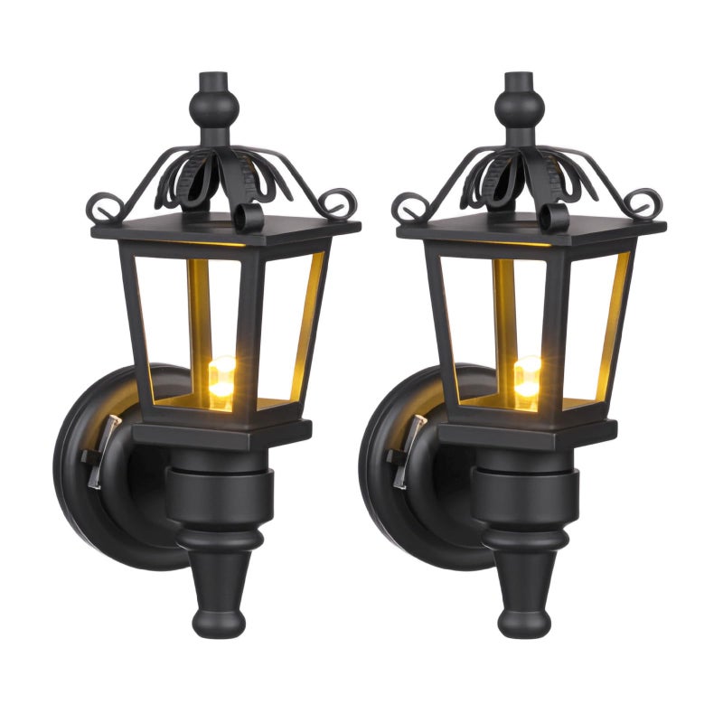 IMIKEYA 2pcs Mini Wall Lamp Dollhouse Light Fixture Small House Wall Lamp Fairy House Accessory Battery Operated Miniature Scene Decor - Image 3