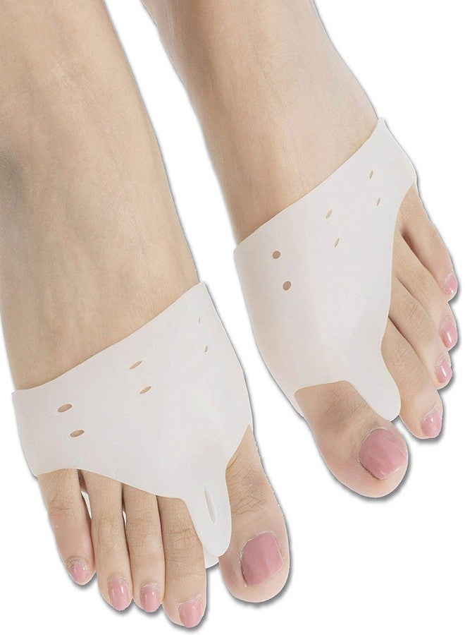 Dhruheer Gel Toe & Foot Fingers Toe Separator Stretchers Straighteners Protector Socks Pads Guards - 1 Pair - Free Size - Image 1