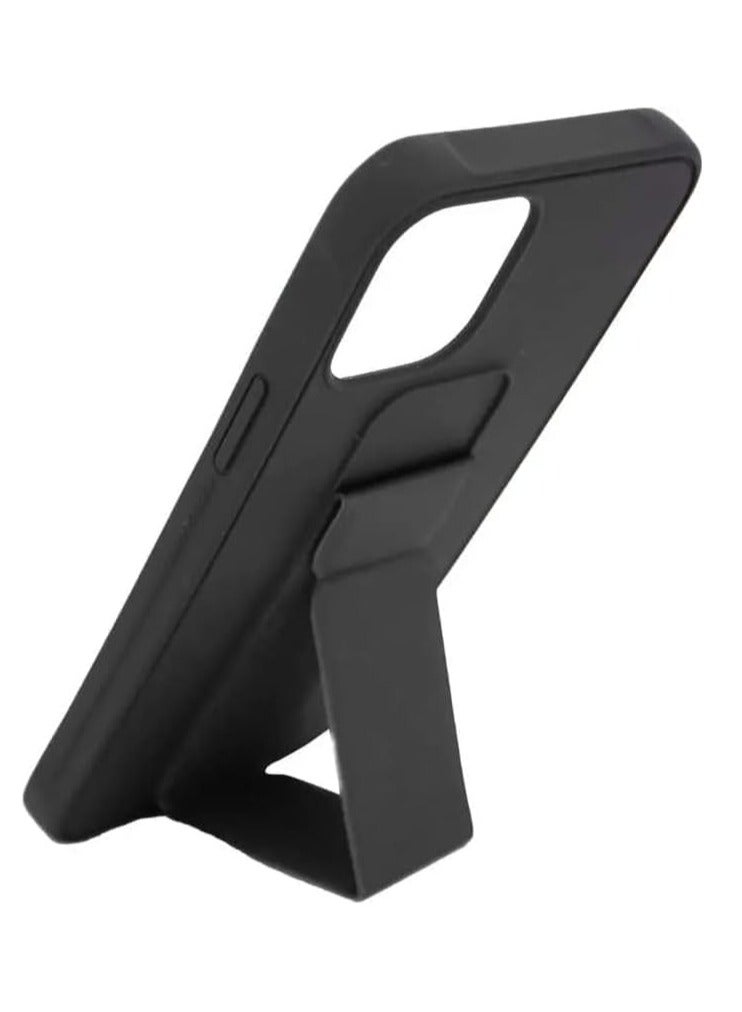 أكاليكس جراب سيليكون لهاتف iPhone 16 Pro، حامل مغناطيسي للسيارة وحامل، حزام يد عمودي وأفقي ممتاز من السيليكون وقبضة مع حامل متعدد لهاتف iPhone 16 Pro (أسود) - Image 4