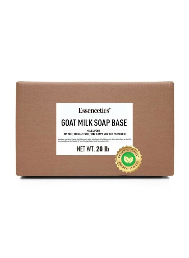 20 LB - Goats Milk Soap Base Bulk - SLS Free, No Palm Oil - Organic Melt and Pour Soap Base - Made from Premium Glycerin - Create Luxurious, Moisturizing Handmade Soaps - (20 Pound)