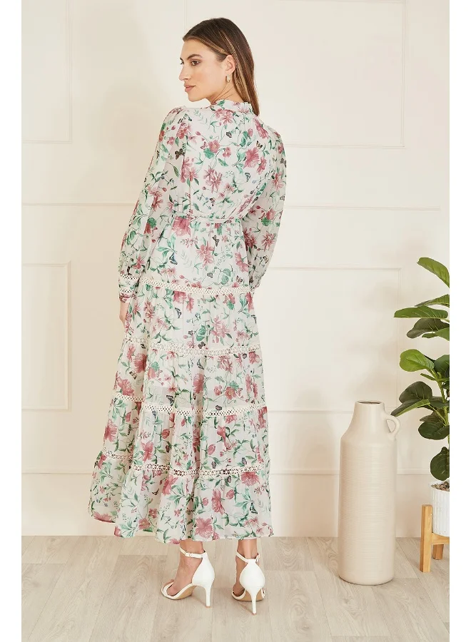 يامي Floral Tiered Dress