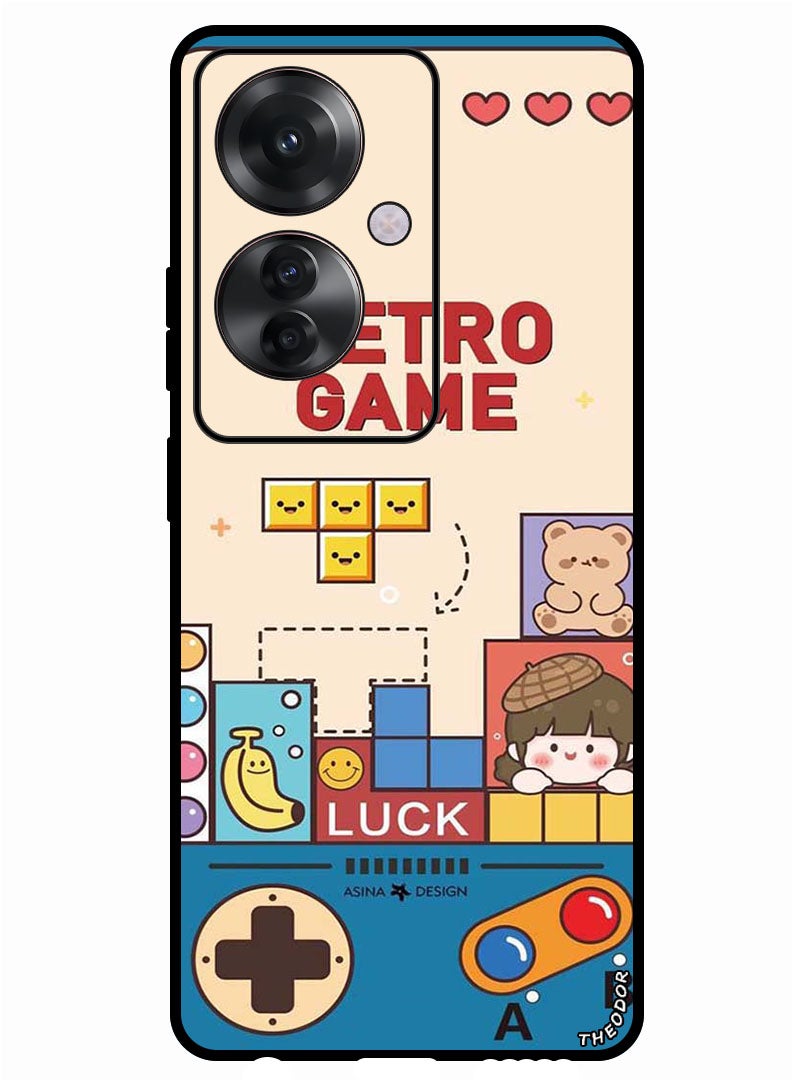 Theodor Protective Case Anti Scratch Shock Proof Bumper Cover For Oppo Reno 11F Retro Games - Image 1