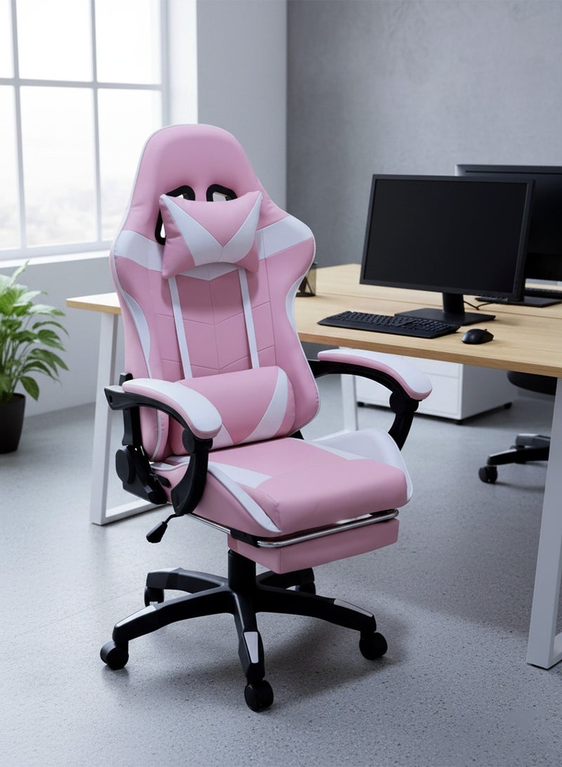 AGD Office and Gaming Chair with Armrests and Footrest, Swivel Chair with High Reclining Back, Headrest, Backrest, and Lumbar Support - Image 1