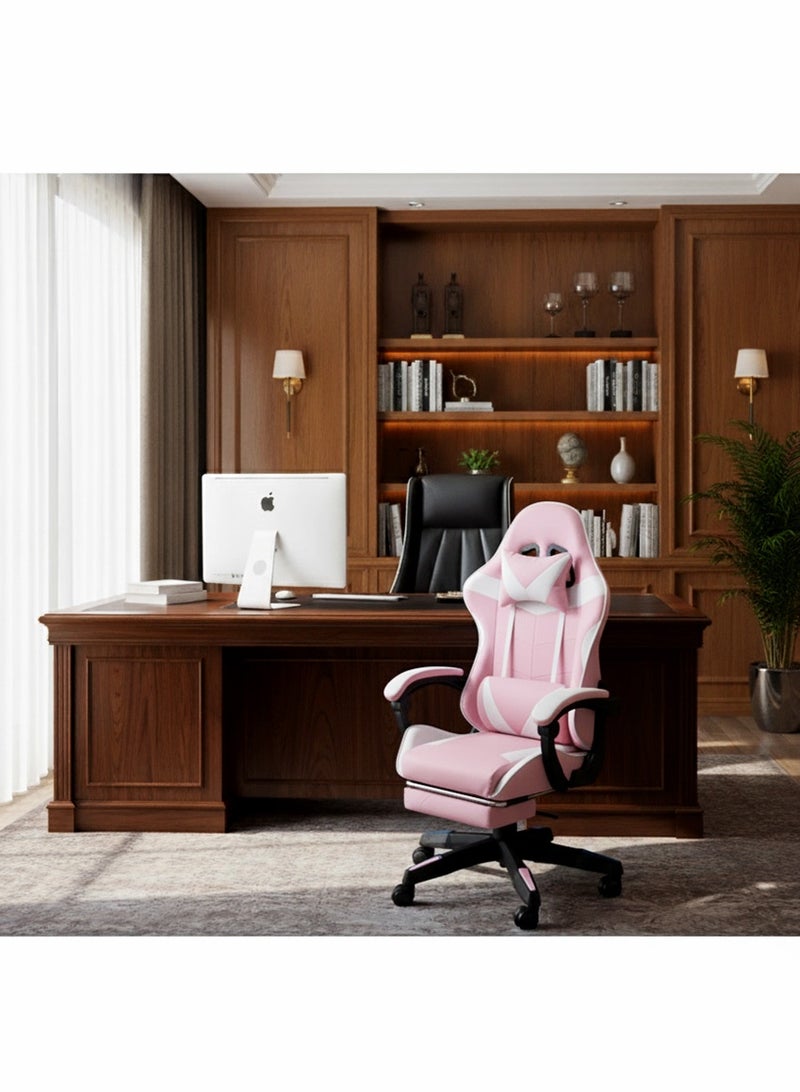 AGD Office and Gaming Chair with Armrests and Footrest, Swivel Chair with High Reclining Back, Headrest, Backrest, and Lumbar Support - Image 4