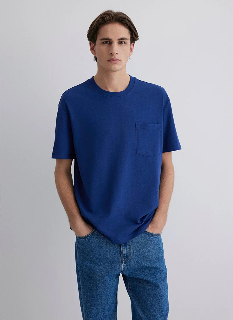 مافي Blue Basic T-Shirt