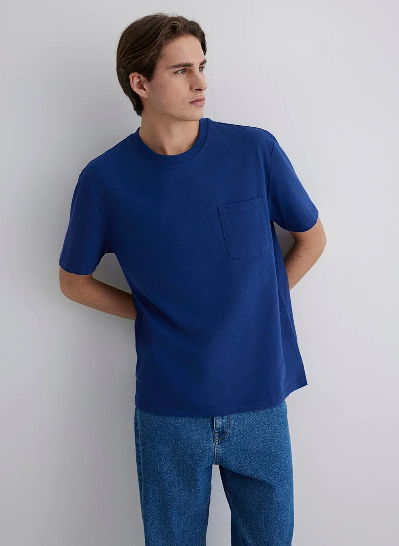 مافي Blue Basic T-Shirt