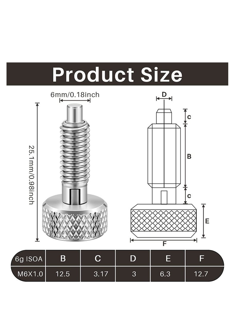Hand Retractable, Spring Plunger with Knurled Handle Stainless Steel, Release Pins for Rolling Toolbox