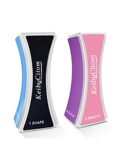 Keiby Citom Nail Files and Buffers - Professional Nail Buffer Block for Shaping Polishing, New Natural Nail Polisher with 4 Sides for Nail Art Gel Suit for Home Salons Use (2 Pcs)  - Image 1