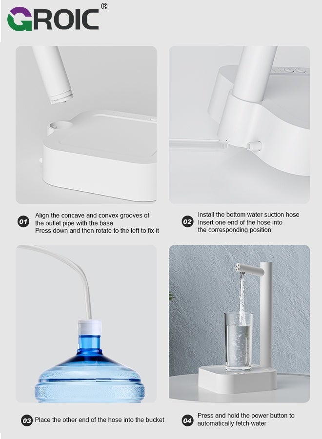 Automatic Water Dispenser, Desktop Water Dispenser for Drinking Water, 7 Levels Quantitative Automatic Water Dispenser, Electric Water Bottle Dispenser, Automatic Water Dispenser