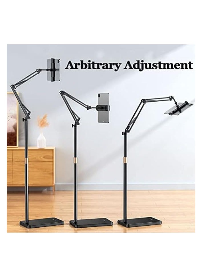 erorex Tablet Stand for Bed Tablet Holder Adjustable Phone Stand Holder Floor Stand for 4.7-12.9'' iPad, iPhone, Samsung Galaxy Tablet Black  - Image 3