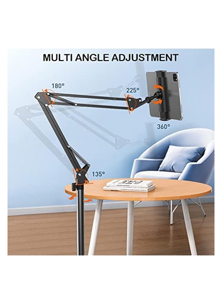 erorex Tablet Stand for Bed Tablet Holder Adjustable Phone Stand Holder Floor Stand for 4.7-12.9'' iPad, iPhone, Samsung Galaxy Tablet Black  - Image 4
