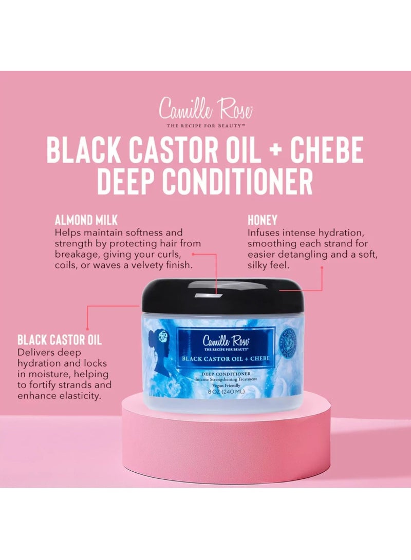Camille Rose Black Castor Oil + Chebe Deep Conditioner 8 oz. Moisturizing Vegan-Friendly Deep Conditioner for Dry, Damaged & Natural Hair - Image 2