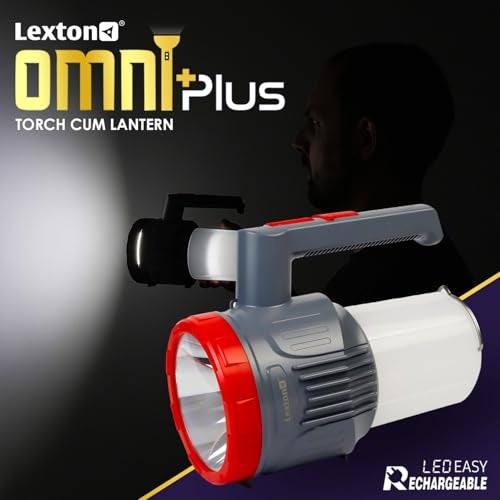 Lexton Omni Plus Rechargeable Torch Cum Lantern | 4000mAh Li-ion Battery | 5W High Power SMD LED Torch | Type-C Charging | Dual Switch Design | Power Bank Function for Digital Device | Long Runtime - Image 2