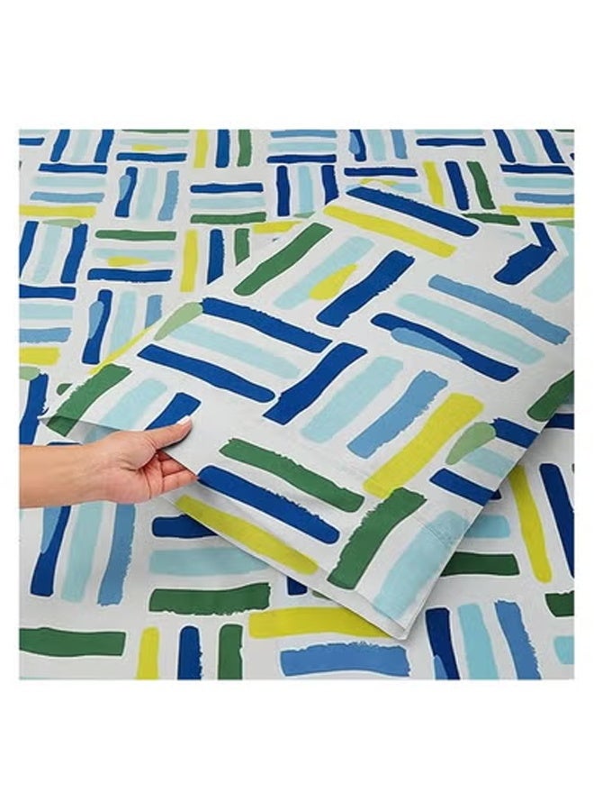 BSB HOME Premium Glace Cotton 180 TC Double Fitted Bedsheet Set with 2 Pillow Covers 183x198 +25  cm – 72*78+10 Inch - Image 2